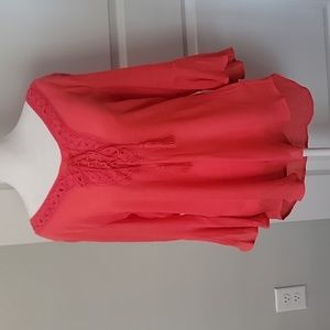 Spense NWT Large Salmon Tassel Tie Top